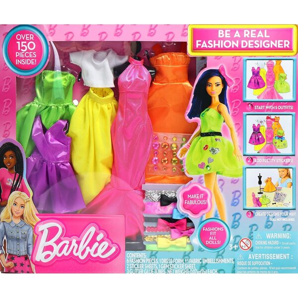 Barbie Be a Real Fashion Designer: Δημιουργικό κιτ με 5 ρούχα και αξεσουάρ κούκλας