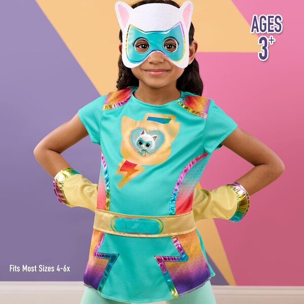 Disney Junior SuperKitties Bitsy 5-teiliges Superheldin-Kostümset für Mädchen ab 3 Jahren