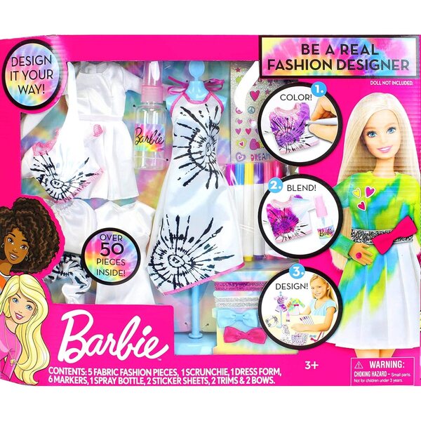 Tara Toys Tie-Dye Fashion Design Kit for Barbie with Clothes, Markers and Stickers