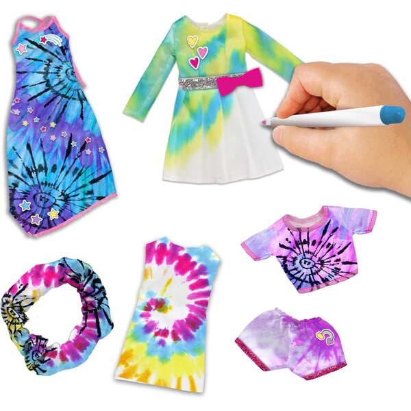 Tara Toys Tie-Dye Fashion Design Kit voor Barbie met kleding, stiften en stickers