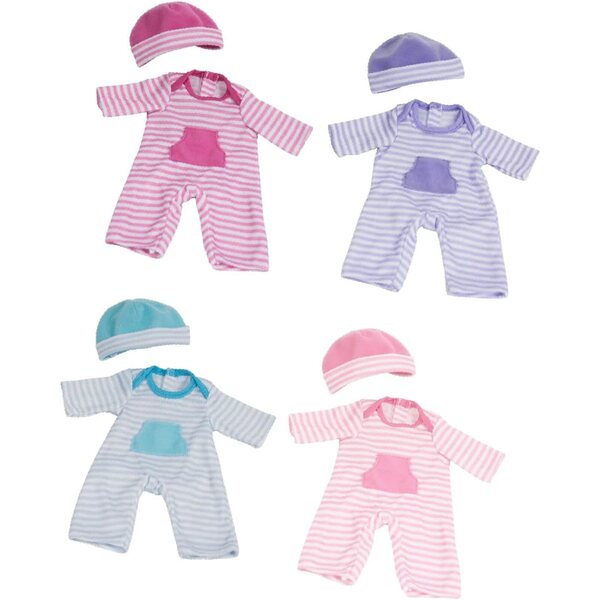„JC Toys Rompers“ drabužiai 10–12 colių lėlėms su spalvingais dangteliais