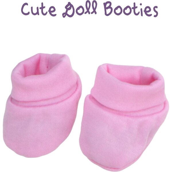 4-teiliges Babyausstattungsset für 12–14 Zoll große JC Toys-Puppen mit rosa und weißem Elefanten