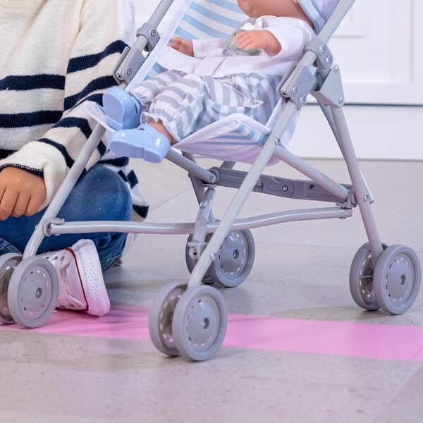 JC Toys opvouwbare kinderwagen voor poppen vanaf 2 jaar oud met metalen frame en veiligheidsgordel