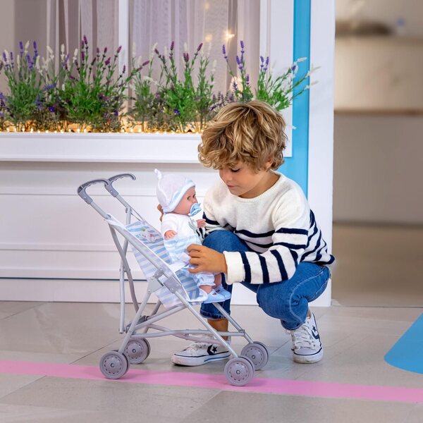 JC Toys opvouwbare kinderwagen voor poppen vanaf 2 jaar oud met metalen frame en veiligheidsgordel
