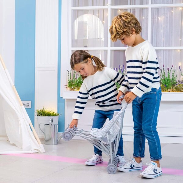 JC Toys opvouwbare kinderwagen voor poppen vanaf 2 jaar oud met metalen frame en veiligheidsgordel
