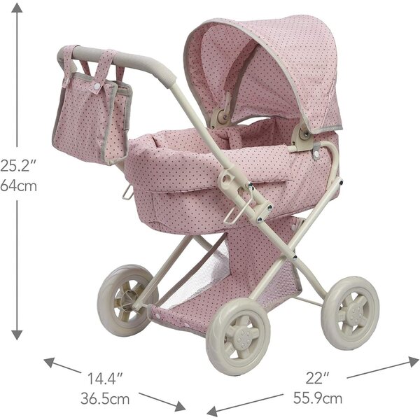 Olivia's Little World 2-in-1-Puppenkinderwagen mit Verdeck und abnehmbarem Stubenwagen