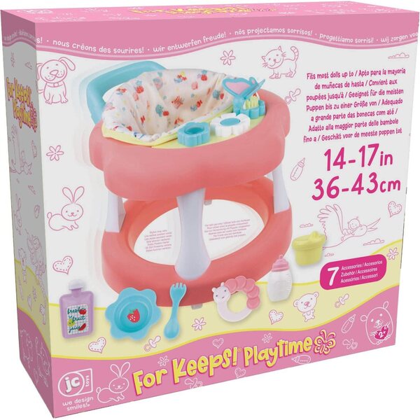 JC Toys Lauflernhilfe für Babypuppen mit Zubehör für Puppen bis 17 Zoll – sicher und langlebig