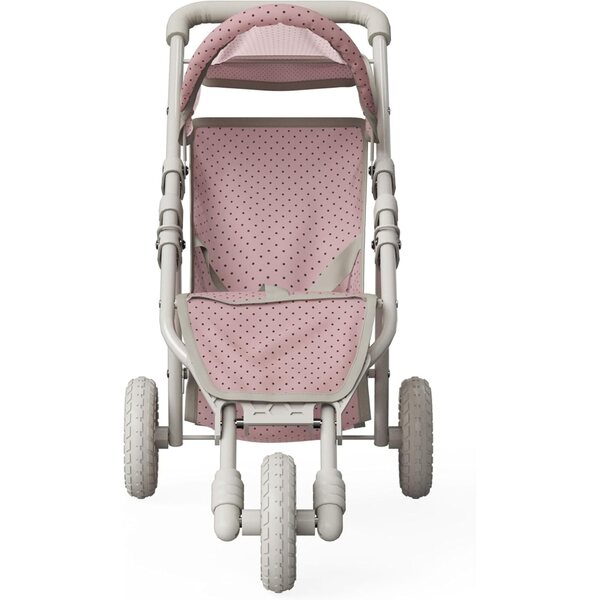Olivia's Little World Doll Jogging-Style Stroller with Canopy, Storage Underneath, Pink and Cream and Gray