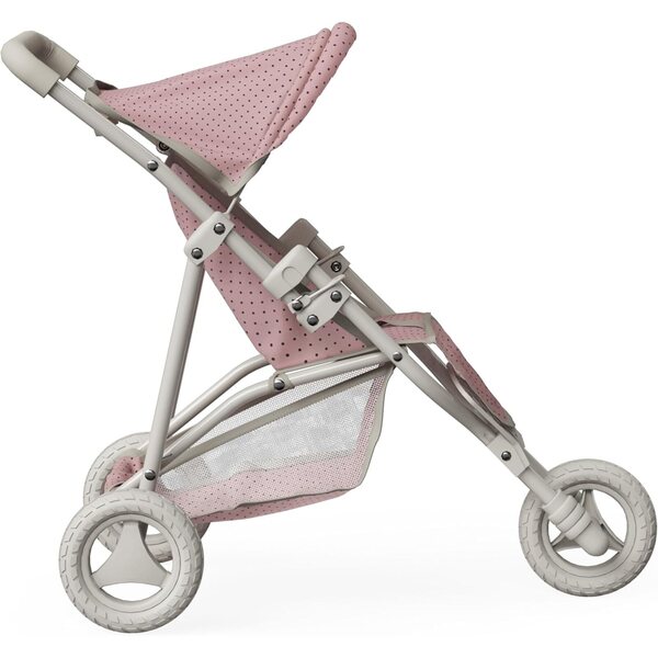 Olivia's Little World Doll Jogging-Style Stroller with Canopy, Storage Underneath, Pink and Cream and Gray