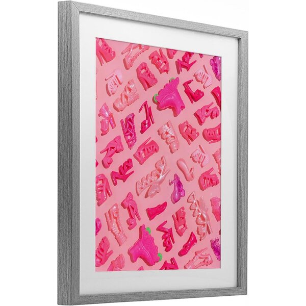 Stupell Industries Gemälde „Tiny Doll Shoes Pink“ mit Glas- und Holzrahmen 43x53 cm