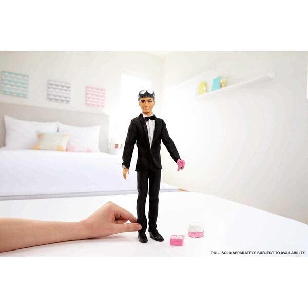 Ken Barbie Bräutigam-Anzug-Set mit Smoking-Zubehör, Kuchen-Blumenstrauß-Spiel, 3–8 Jahre