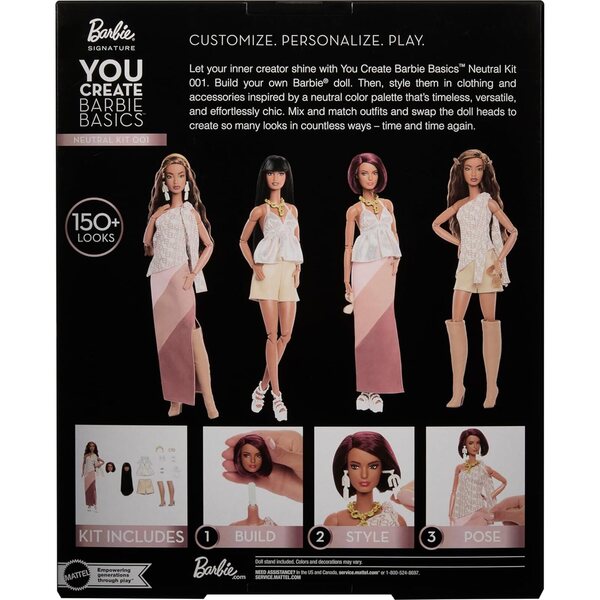 Barbie Basics You Create Neutral Kit 001 mit anpassbarer Puppe und universeller Kleidung