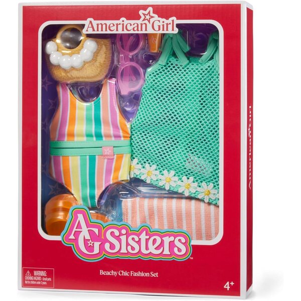 American Girl Beach Fashion Set für 14,5-Zoll-Puppen, 8 schicke und farbenfrohe Teile