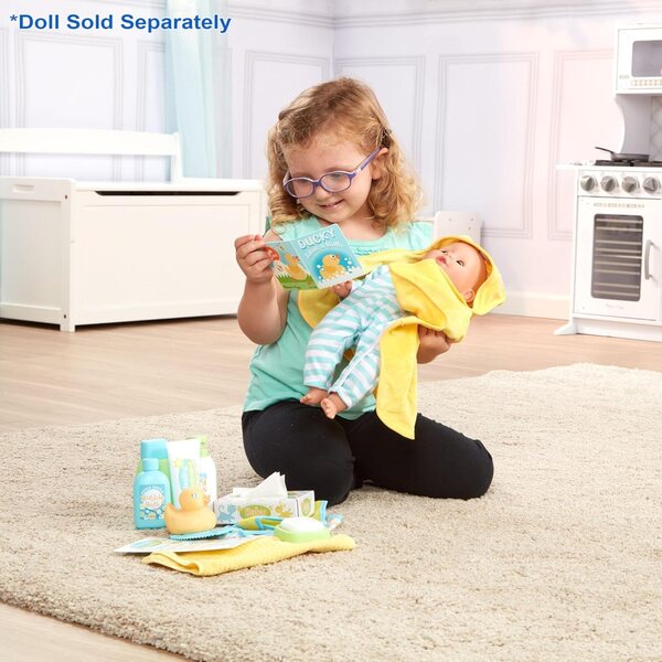 Melissa & Doug Mine to Love Spielset zum Wickeln und Baden von Puppen, 19-teilig