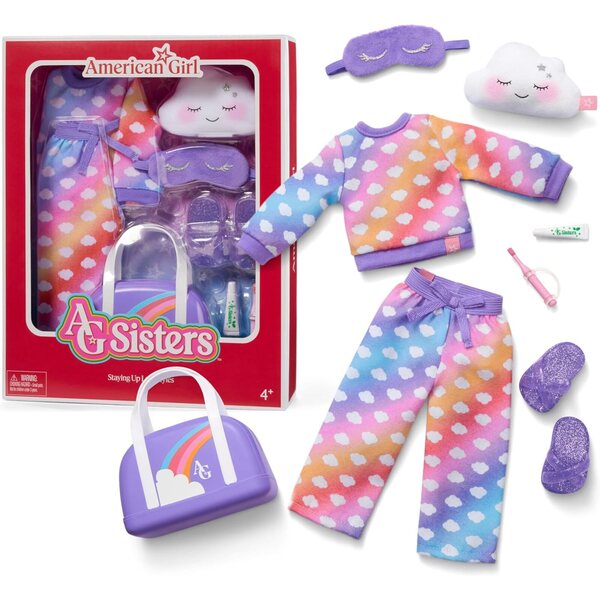 American Girl AG Sisters Pyjama 8 pièces pour poupées de 14,5 pouces à partir de 4 ans