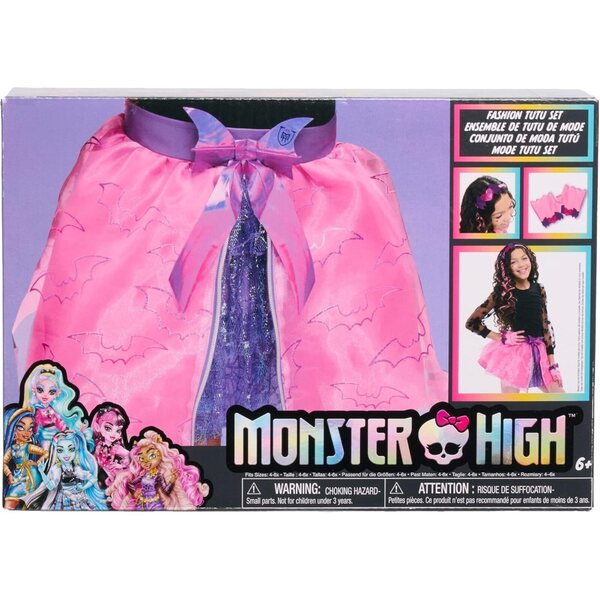 Monster High Draculaura Ensemble tutu tendance 3 pièces pour enfants de 4 à 6 ans Rose
