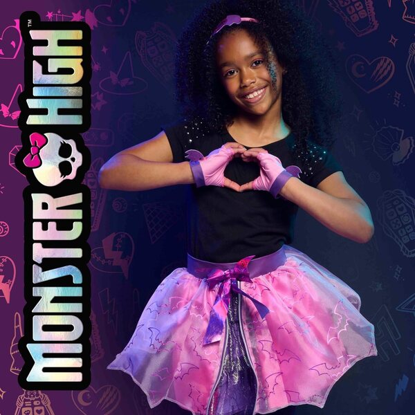 Monster High Draculaura Ensemble tutu tendance 3 pièces pour enfants de 4 à 6 ans Rose