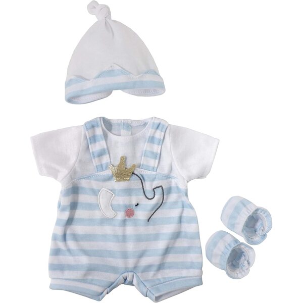 Berenguer Boutique Babypuppen-Set mit blauen Streifen und weißen Shorts