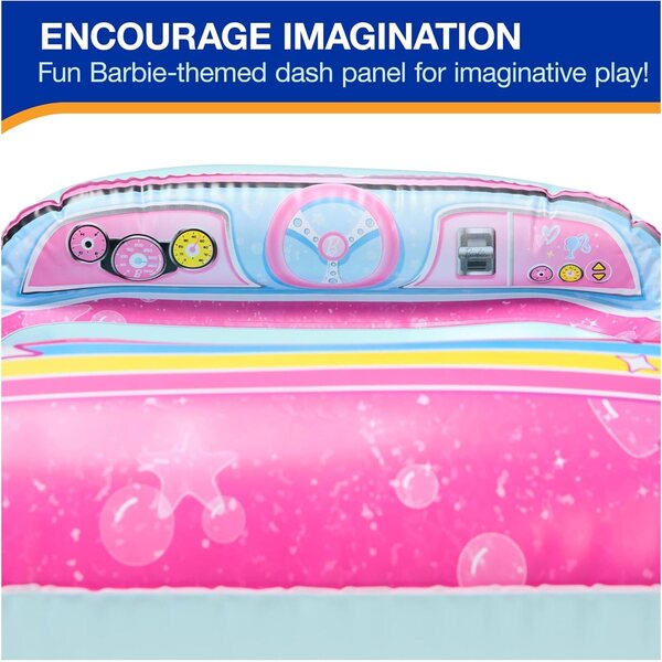 Swimways Barbie Inflatable Water Boat Vehicle, Inflatable Pool Floats and Kids Pool Toys, Barbie Pool Party Supplies for Kids Aged 3 & Up
