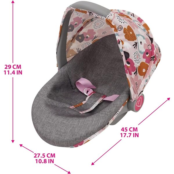 509 Crew Melange Flora 3-in-1 sēdeklis lellēm līdz 45 cm, pārnēsājams un daudzfunkcionāls
