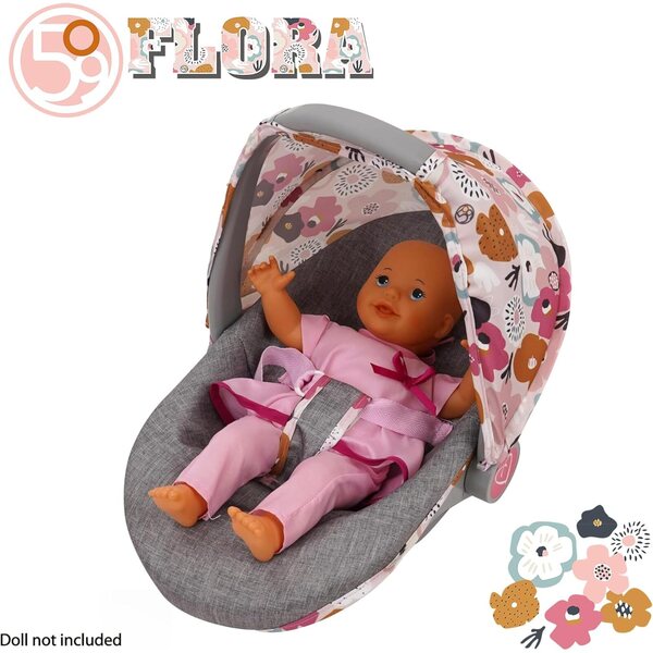 509 Crew Melange Flora 3-in-1 sēdeklis lellēm līdz 45 cm, pārnēsājams un daudzfunkcionāls