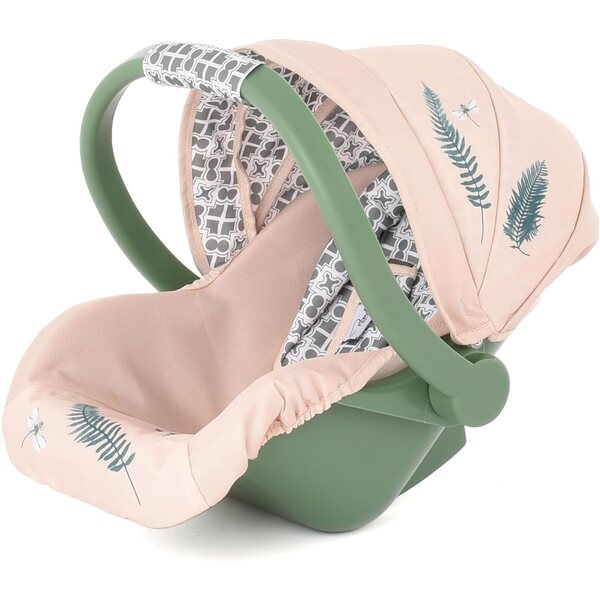 Roma Prams RHS Farn Puppenautositz in Creme und Grün mit verstellbarem Verdeck