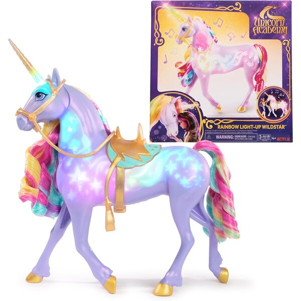 Unicorn Academy Wildstar interativo com luzes, sons e música - brinquedo para meninas 4+