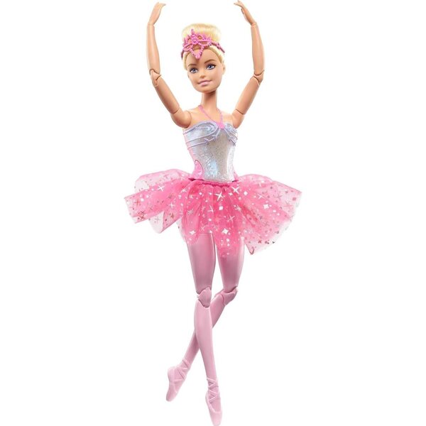 Barbie Dreamtopia Ballerina mit Lichtern, blonden Haaren und glitzerndem rosa Tutu