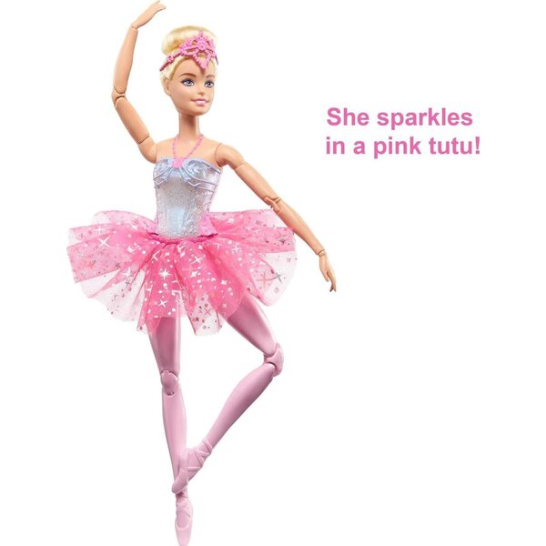 Μπαλαρίνα Barbie Dreamtopia με φωτάκια, ξανθά μαλλιά και ροζ λαμπερό Tutu