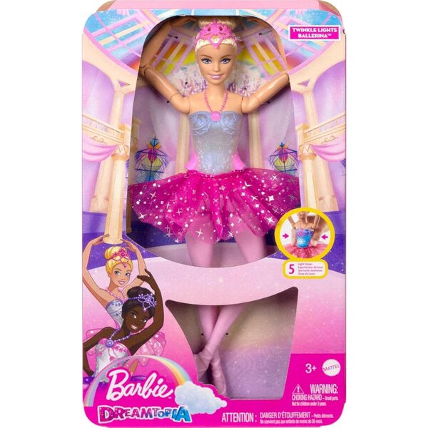 Μπαλαρίνα Barbie Dreamtopia με φωτάκια, ξανθά μαλλιά και ροζ λαμπερό Tutu