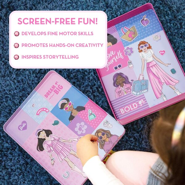 Barbie D.I.Y. Magnetisches Set mit 75 Teilen für Mädchen von 4 bis 8 Jahren