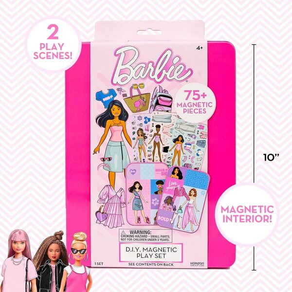 Barbie D.I.Y. Magnetisches Set mit 75 Teilen für Mädchen von 4 bis 8 Jahren
