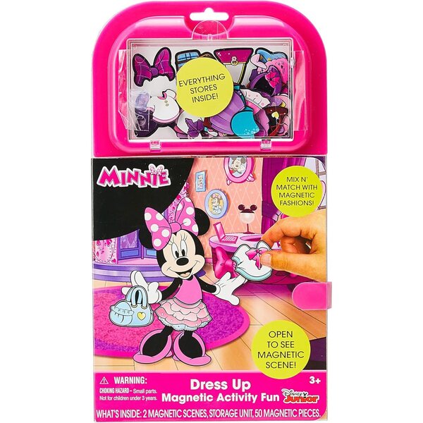 Tara Toys Magnéitesch Minnie Mouse mat Magnéitkleeder an Holzkëscht fir Meedercher 3+