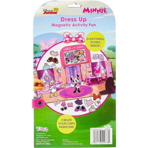 Tara Toys Magnetische Minnie Maus mit Magnetkleidung und Holzbox für Mädchen ab 3 Jahren