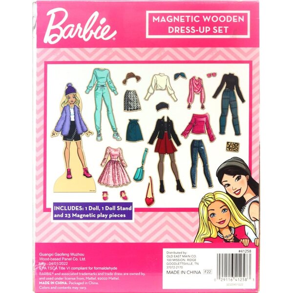 Magnetische Barbie aus Holz mit 26 Kleidungsstücken und Accessoires – Lernspiel für Mädchen ab 3 Jahren