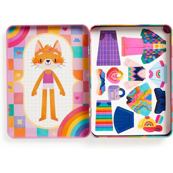 Mudpuppy Rainbow Fashion: Magnetisches Modespiel mit über 40 Magneten für Kinder