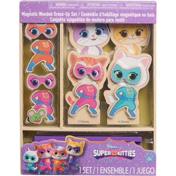Disney Super Kitties Μαγνητικό Ξύλινο Σετ με χαρακτήρες και αξεσουάρ μόδας