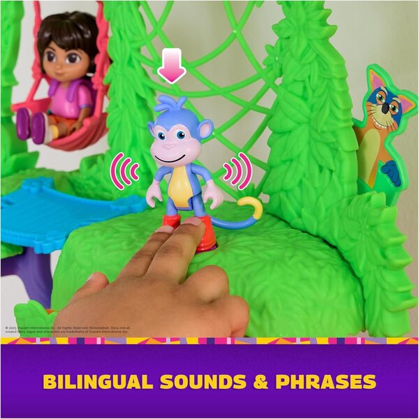 Juego Dora Casita Rainforest con Figuras, Muebles y Frases Bilingües