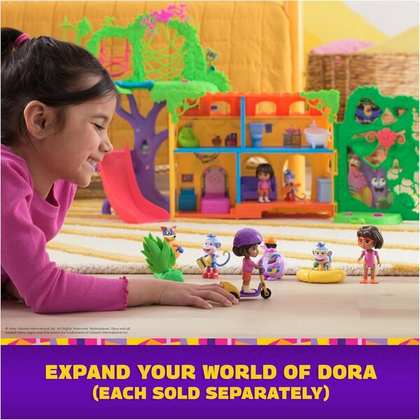 Juego Dora Casita Rainforest con Figuras, Muebles y Frases Bilingües