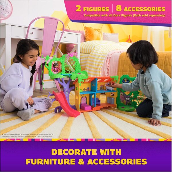 Juego Dora Casita Rainforest con Figuras, Muebles y Frases Bilingües