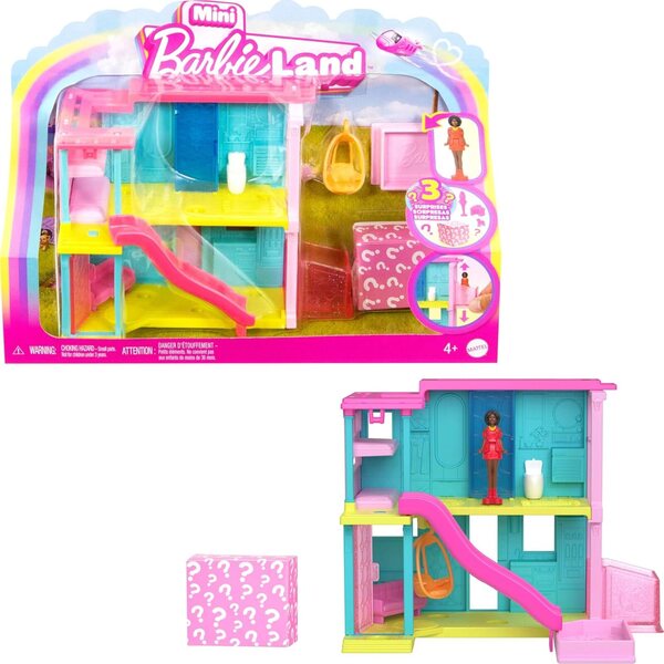 Mini BarbieLand Puppenhaus mit Aufzug, Rutsche, Pool und Zubehör