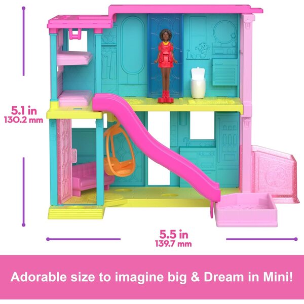 Mini BarbieLand Puppenhaus mit Aufzug, Rutsche, Pool und Zubehör