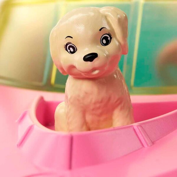 Barbie avec bateau flottant, chiot, gilet de sauvetage et accessoires