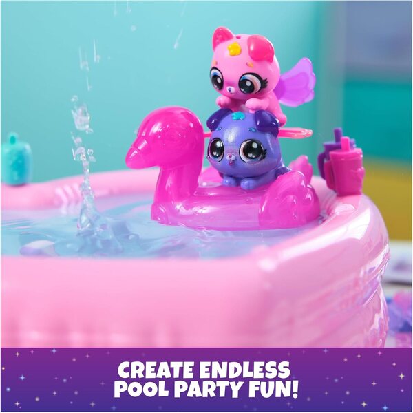 Hatchimals Alive Neon Rainbow Beasts Pool Party mit 2 Figuren und 14 Zubehörteilen