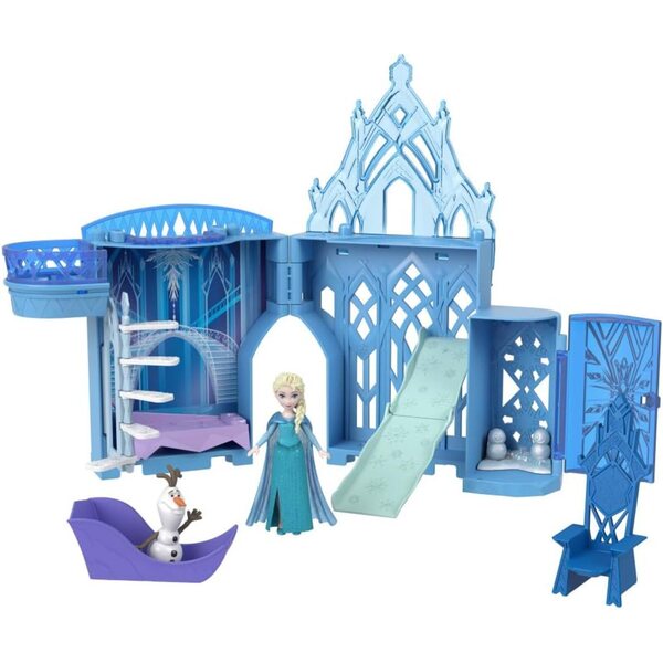 Castello di Elsa Disney Frozen con Bambola, Slide e Accessori, Gioco Empilabile