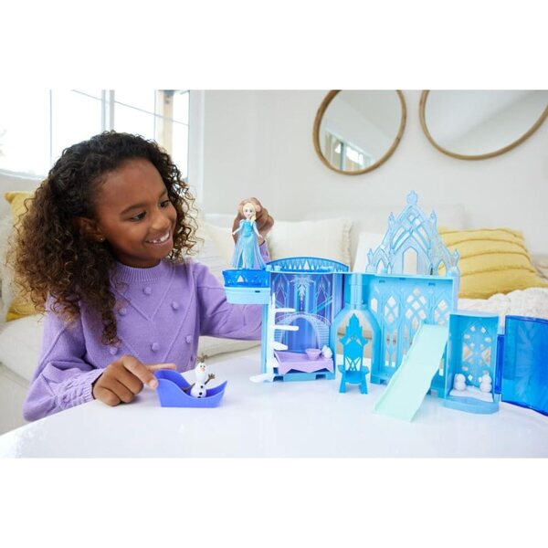 Elsa Disney Frozen Castle avec poupée, toboggan et accessoires, jeu empilable