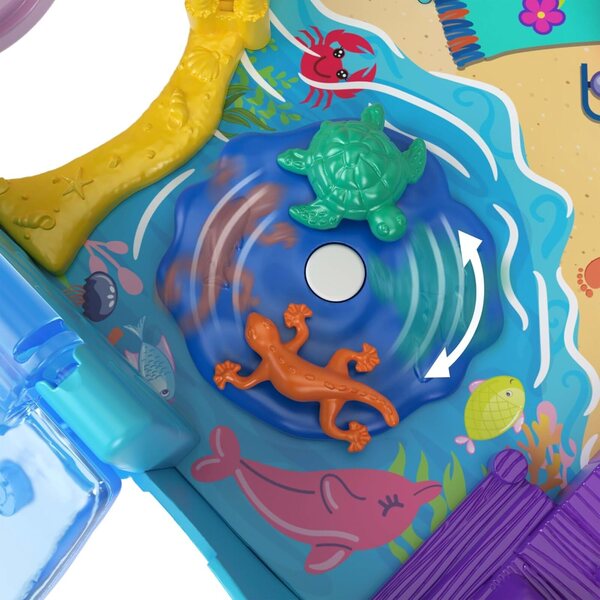 Polly Pocket Micro Dolls and Transforming Camper Van Vehicle, Accessories Include Pets and Toy Car, Pet Mobile Adventure Playset