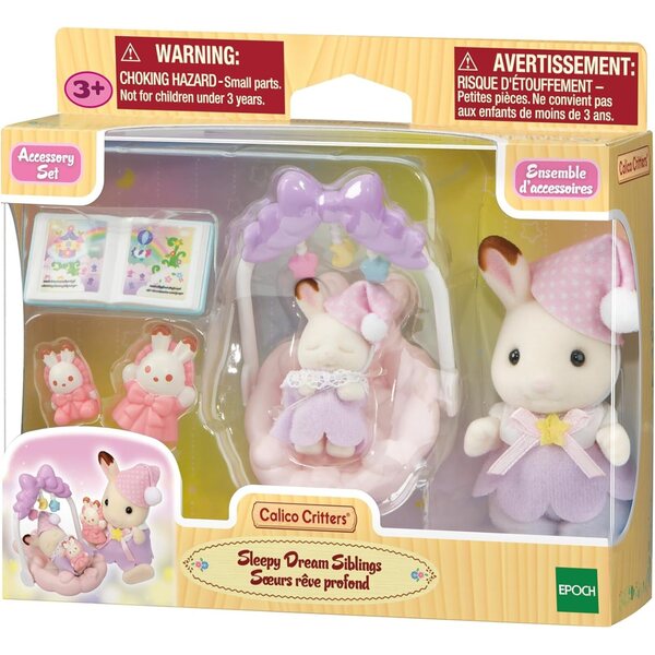 Calico Critters Sleepy Dream Geschwister mit Hase und Baby-Fitnessstudio für Kinder