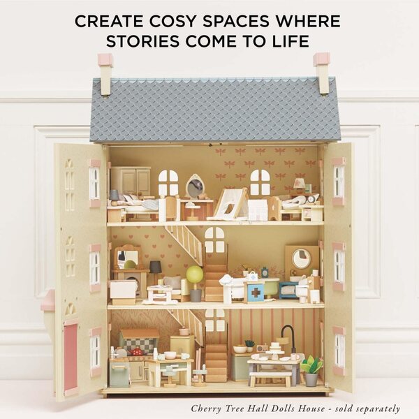 Le Toy Van SugarPlum Schlafzimmer-Set aus Holz für Puppenhäuser ab 3 Jahren