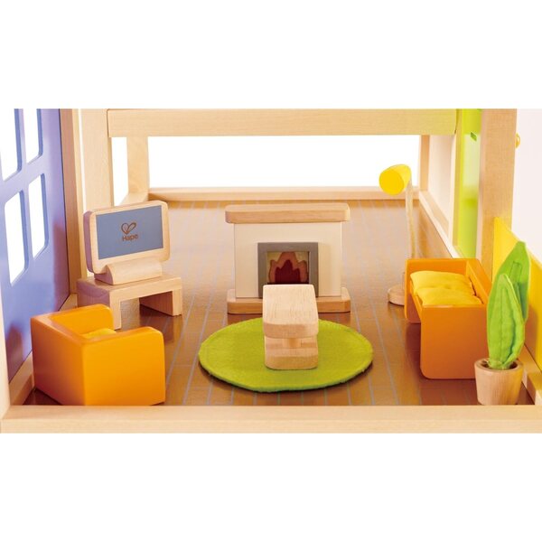 Miniatur-Wohnzimmermöbel-Set aus Holz für Hape Puppenhaus